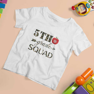 Funny Back To School Hunting T Shirt For Kid 5TH Grade Squad Camo Flag Apple Arrow TS11 White Print Your Wear