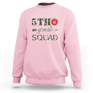 Funny Back To School Hunting Sweatshirt 5TH Grade Squad Camo Flag Apple Arrow TS11 Light Pink Print Your Wear