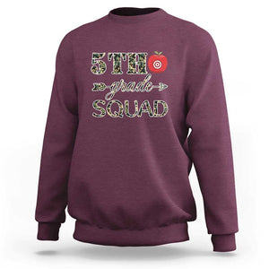 Funny Back To School Hunting Sweatshirt 5TH Grade Squad Camo Flag Apple Arrow TS11 Maroon Print Your Wear