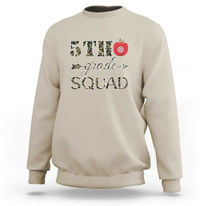 Funny Back To School Hunting Sweatshirt 5TH Grade Squad Camo Flag Apple Arrow TS11 Sand Print Your Wear