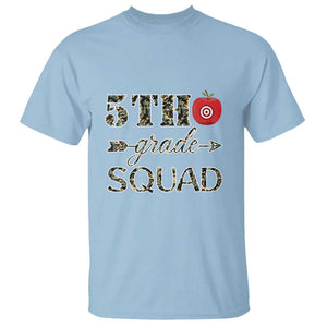 Funny Back To School Hunting T Shirt 5TH Grade Squad Camo Flag Apple Arrow TS11 Light Blue Print Your Wear