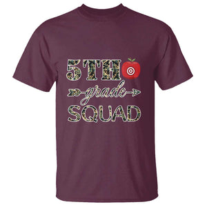 Funny Back To School Hunting T Shirt 5TH Grade Squad Camo Flag Apple Arrow TS11 Maroon Print Your Wear