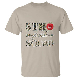 Funny Back To School Hunting T Shirt 5TH Grade Squad Camo Flag Apple Arrow TS11 Sand Print Your Wear