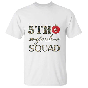 Funny Back To School Hunting T Shirt 5TH Grade Squad Camo Flag Apple Arrow TS11 White Print Your Wear