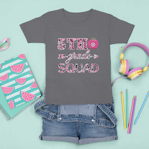 Funny Back To School Hunting T Shirt For Kid 5TH Grade Squad Pink Camo Flag Apple Arrow TS11 Charcoal Print Your Wear