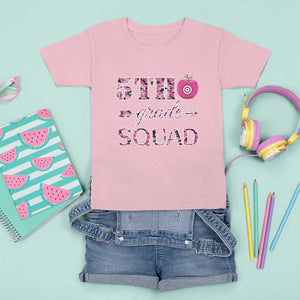 Funny Back To School Hunting T Shirt For Kid 5TH Grade Squad Pink Camo Flag Apple Arrow TS11 Light Pink Print Your Wear