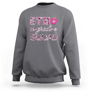 Funny Back To School Hunting Sweatshirt 5TH Grade Squad Pink Camo Flag Apple Arrow TS11 Charcoal Print Your Wear