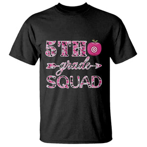 Funny Back To School Hunting T Shirt 5TH Grade Squad Pink Camo Flag Apple Arrow TS11 Black Print Your Wear