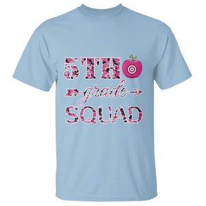 Funny Back To School Hunting T Shirt 5TH Grade Squad Pink Camo Flag Apple Arrow TS11 Light Blue Print Your Wear