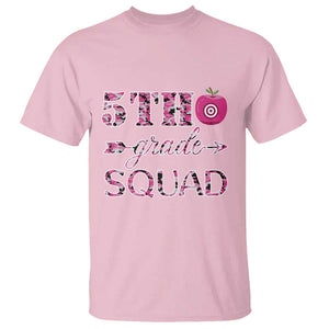 Funny Back To School Hunting T Shirt 5TH Grade Squad Pink Camo Flag Apple Arrow TS11 Light Pink Print Your Wear