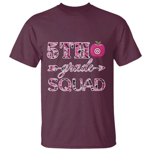 Funny Back To School Hunting T Shirt 5TH Grade Squad Pink Camo Flag Apple Arrow TS11 Maroon Print Your Wear