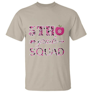 Funny Back To School Hunting T Shirt 5TH Grade Squad Pink Camo Flag Apple Arrow TS11 Sand Print Your Wear