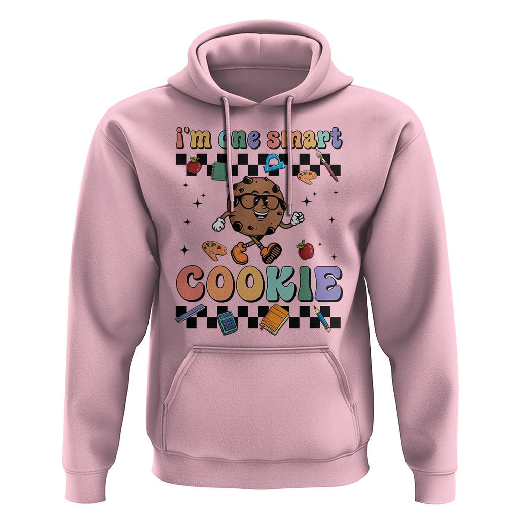 Funny Student Hoodie I'm One Smart Cookie Apple Book Ruler Pencil TS11 Light Pink Print Your Wear