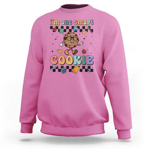 Funny Student Sweatshirt I'm One Smart Cookie Apple Book Ruler Pencil TS11 Azalea Print Your Wear