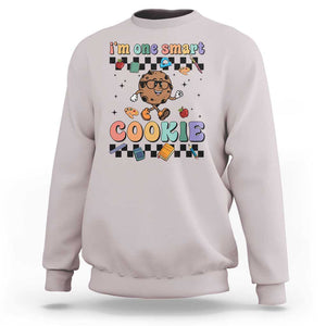 Funny Student Sweatshirt I'm One Smart Cookie Apple Book Ruler Pencil TS11 Ice Gray Print Your Wear