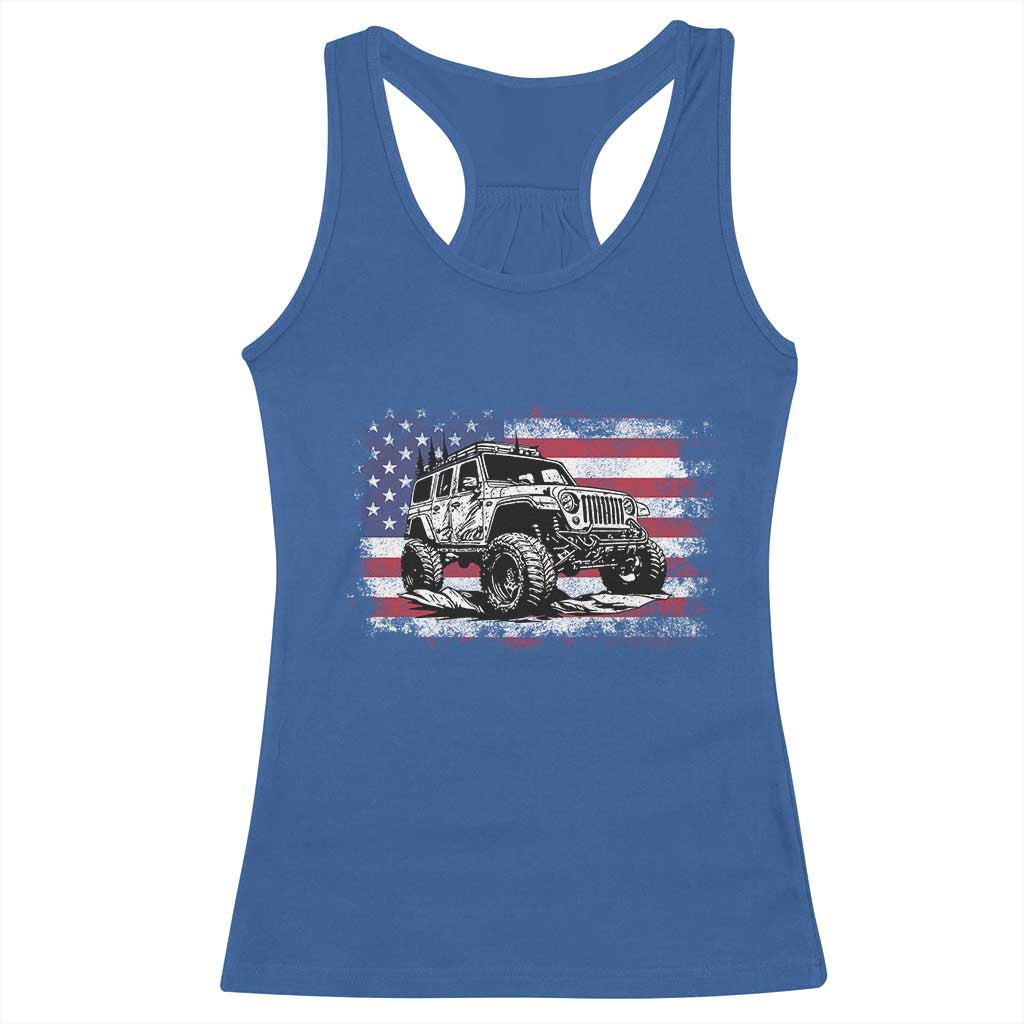 American Flag UTV Side By Side SXS Off Road Car Racerback Tank Top TS11 Royal Blue Print Your Wear