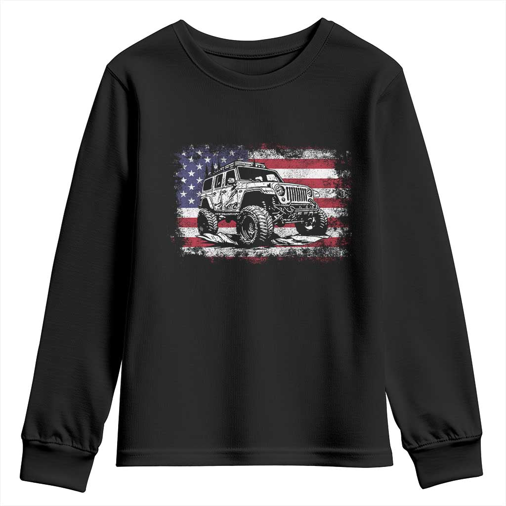 American Flag UTV Side By Side SXS Off Road Car Youth Sweatshirt TS11 Black Print Your Wear