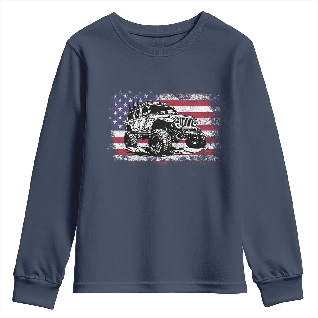 American Flag UTV Side By Side SXS Off Road Car Youth Sweatshirt TS11 Navy Print Your Wear