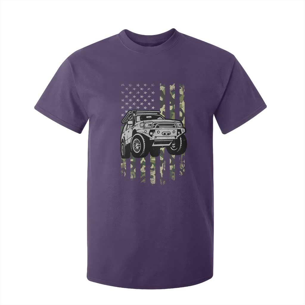 Camouflage American Flag UTV Side By Side SXS Off Road Car T Shirt For Kid TS11 Purple Print Your Wear