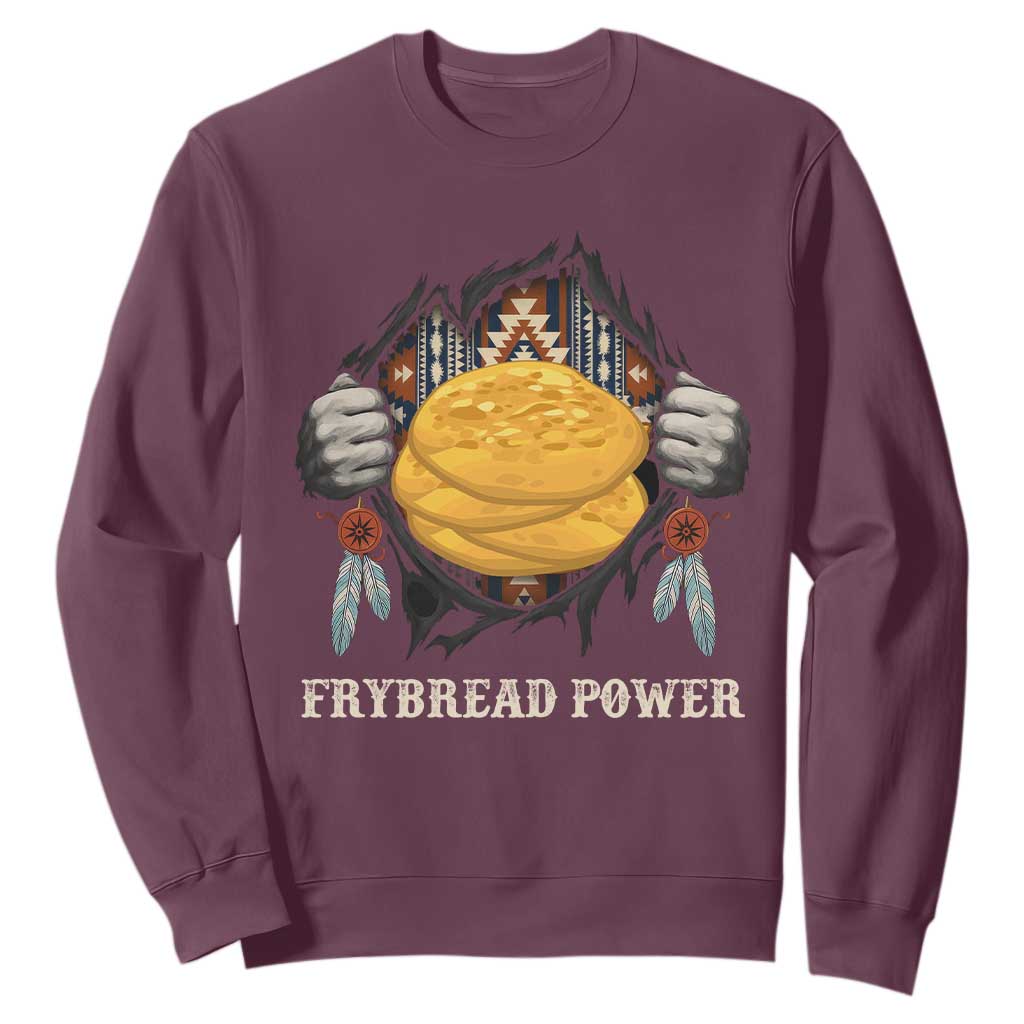 Frybread Power Sweatshirt Native American Indian Food TS11 Maroon Print Your Wear
