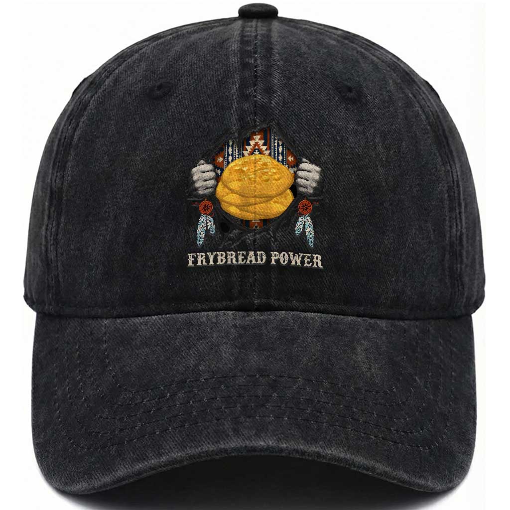 Frybread Power Washed Cotton Baseball Cap Native American Indian Food TS11 Print Your Wear