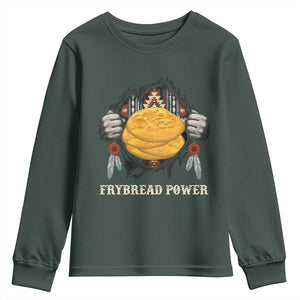 Frybread Power Youth Sweatshirt Native American Indian Food TS11 Dark Forest Green Print Your Wear