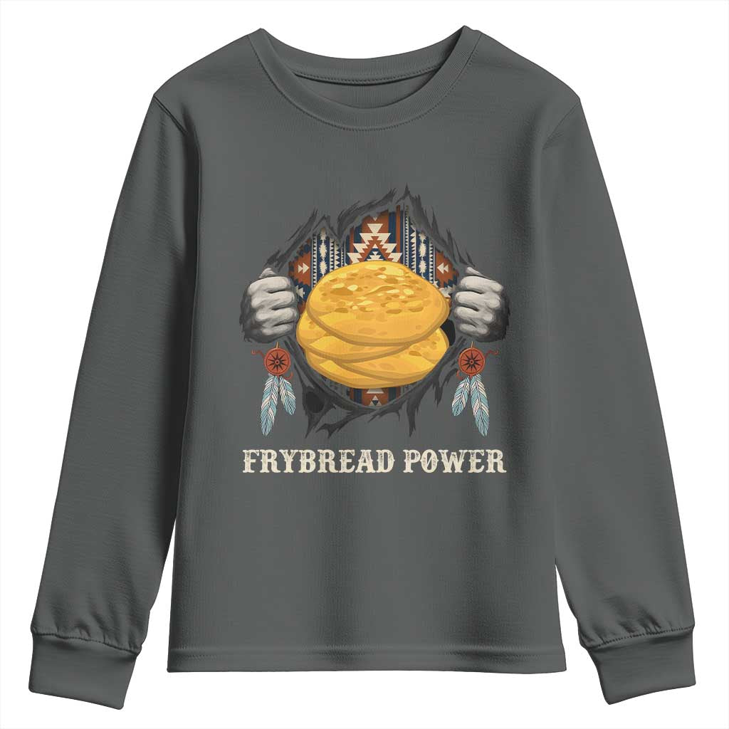 Frybread Power Youth Sweatshirt Native American Indian Food TS11 Dark Heather Print Your Wear