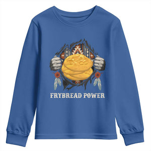 Frybread Power Youth Sweatshirt Native American Indian Food TS11 Royal Blue Print Your Wear