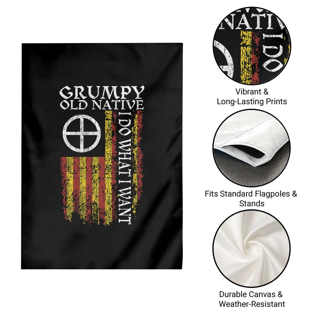 Funny Native American Garden Flag Grumpy Old Native I Do What I Want American Flag TS11 Print Your Wear