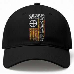 Funny Native American Baseball Cap Grumpy Old Native I Do What I Want American Flag TS11 Print Your Wear