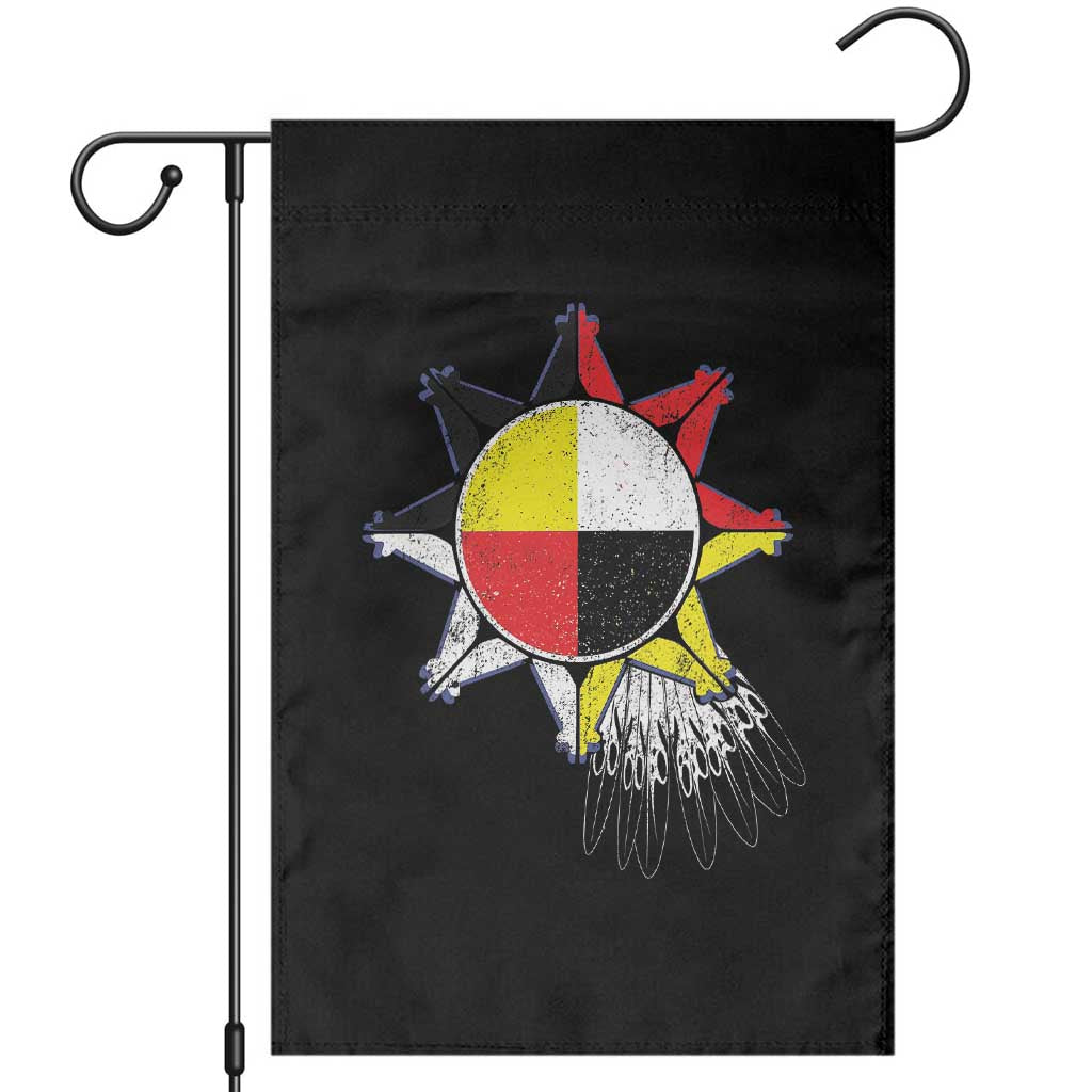Oglala Lakota Native American Medicine Wheel Feathers Garden Flag TS11 Black Print Your Wear