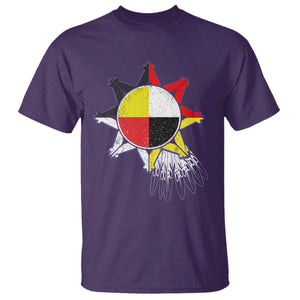 Oglala Lakota Native American Medicine Wheel Feathers T Shirt TS11 Purple Print Your Wear