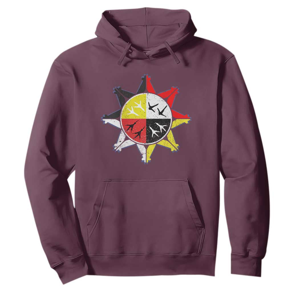 Oglala Lakota Nation Medicine Wheel Native American Hoodie TS11 Maroon Print Your Wear
