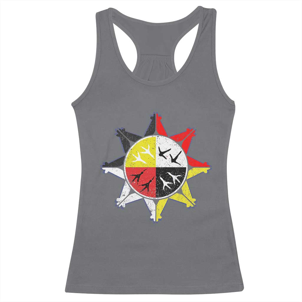 Oglala Lakota Nation Medicine Wheel Native American Racerback Tank Top TS11 Charcoal Print Your Wear