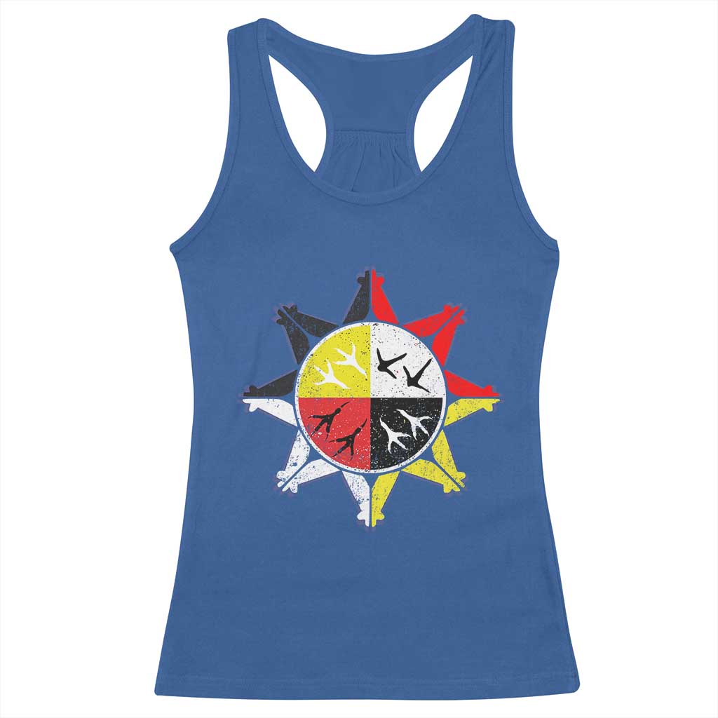 Oglala Lakota Nation Medicine Wheel Native American Racerback Tank Top TS11 Royal Blue Print Your Wear