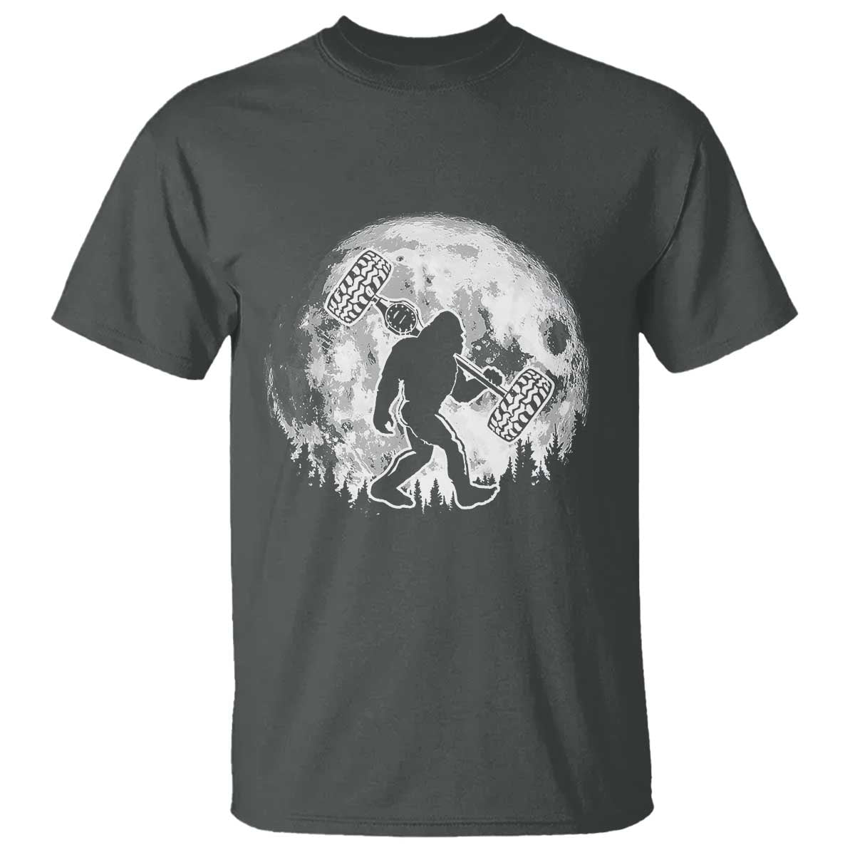 Funny Bigfoot Offroad Car Night Stroll Adventure T Shirt TS11 Dark Heather Print Your Wear