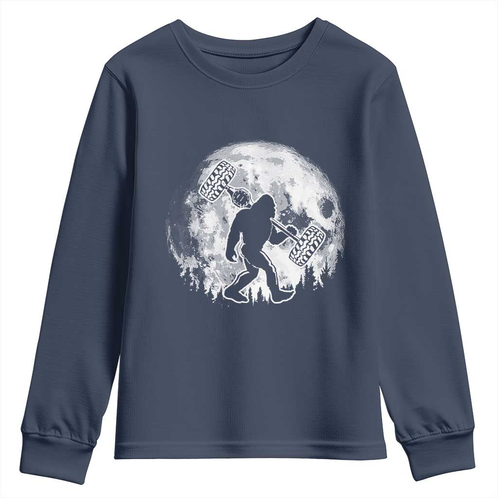 Funny Bigfoot Offroad Car Night Stroll Adventure Youth Sweatshirt TS11 Navy Print Your Wear