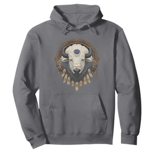 Native American White Buffalo And Eagle Feathers Hoodie TS11 Charcoal Print Your Wear