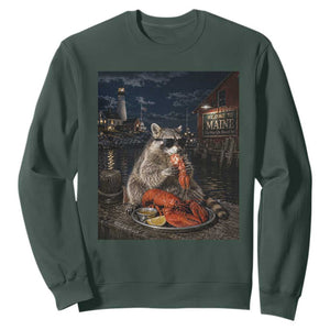 Funny Raccoon Eating Maine Lobster Meme New England Sweatshirt