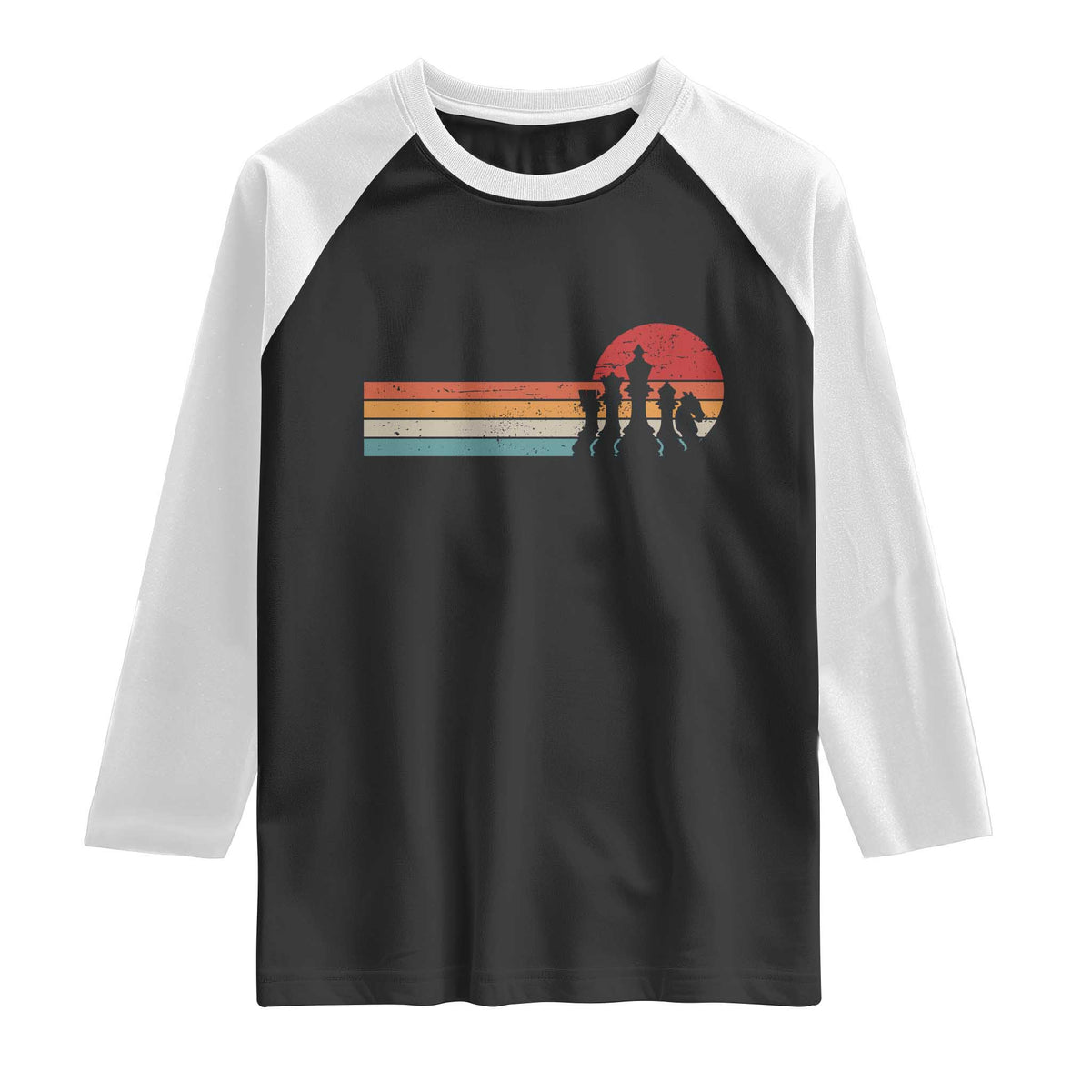 Retro Chess Player Raglan Shirt Funny Board Game Themed