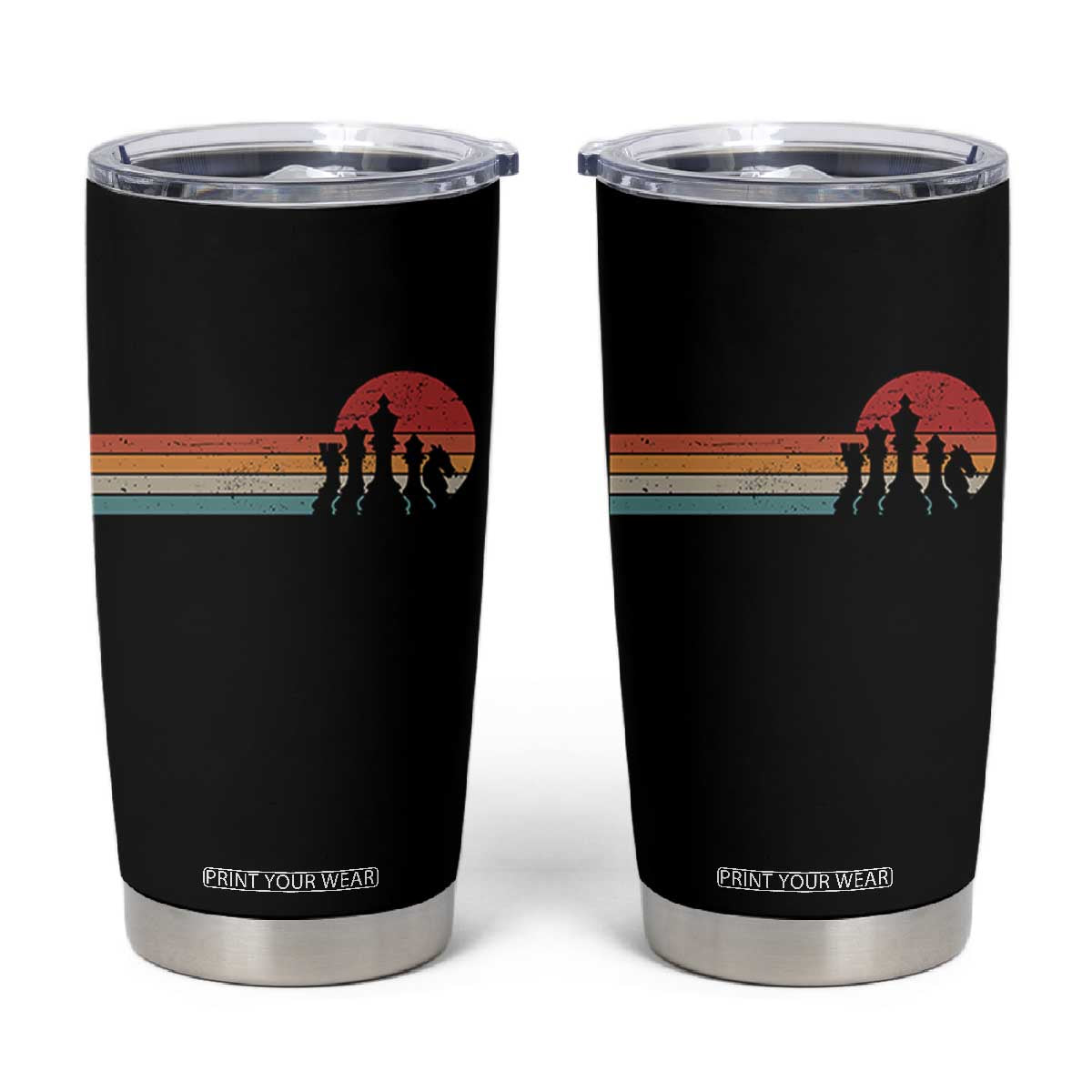 Retro Chess Player Tumbler Cup Funny Board Game Themed