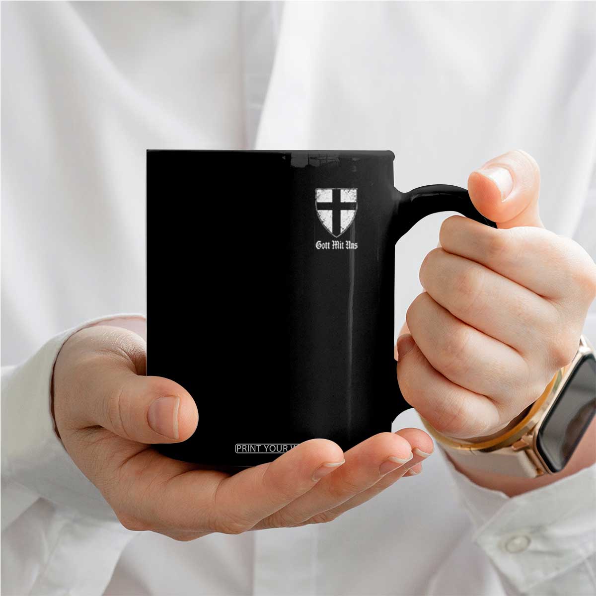 Teutonic Order Flag Cross Gott Mit Uns Coffee Mug Knight Insignia Arms Shield TS11 Print Your Wear