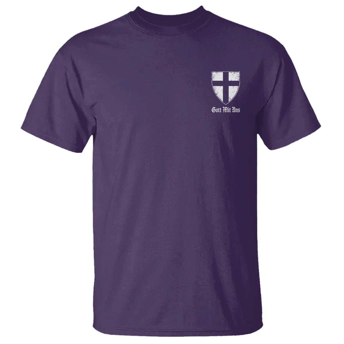 Teutonic Order Flag Cross Gott Mit Uns T Shirt Knight Insignia Arms Shield TS11 Purple Print Your Wear