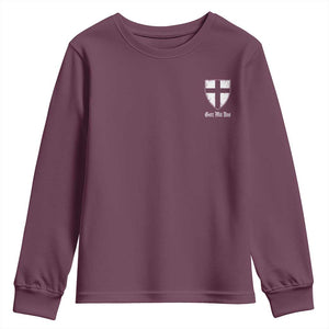 Teutonic Order Flag Cross Gott Mit Uns Youth Sweatshirt Knight Insignia Arms Shield TS11 Maroon Print Your Wear