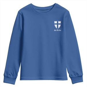 Teutonic Order Flag Cross Gott Mit Uns Youth Sweatshirt Knight Insignia Arms Shield TS11 Royal Blue Print Your Wear