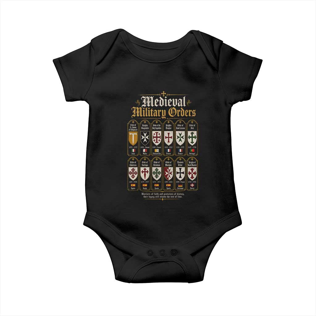 Medieval Military Orders Baby Onesie Knights Templar History Crusader Cross