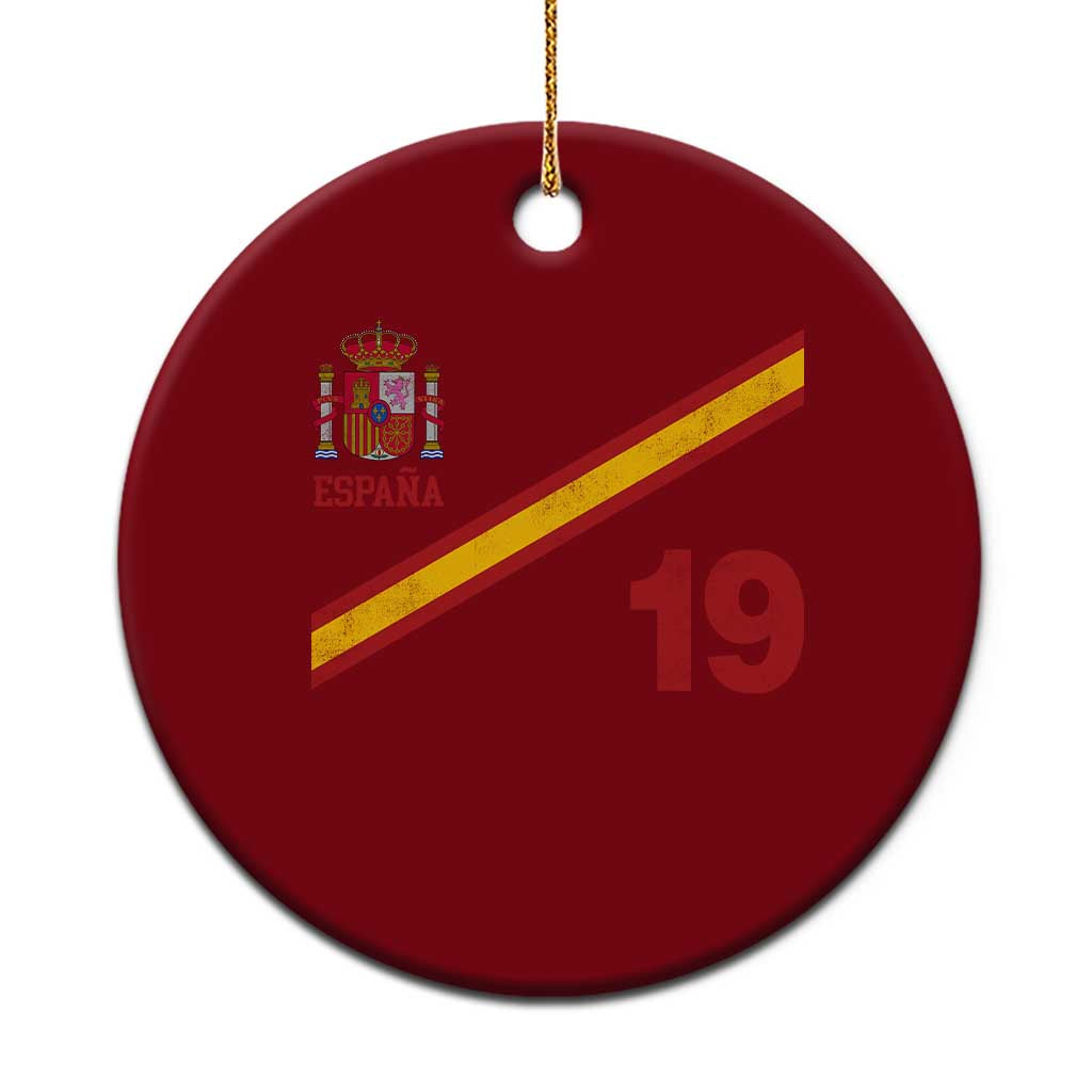 Espana Spain Football Ceramic Ornament Spanish Flag Stripes Number 19 Athletic Soccer National Pride TS11 1pc Red Print Your Wear