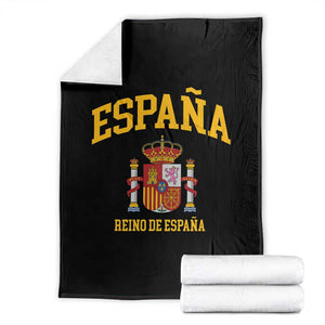 Spain Reino De Espana Throw Blanket Vintage Spanish Flag Coat of Arms TS11 Black Print Your Wear