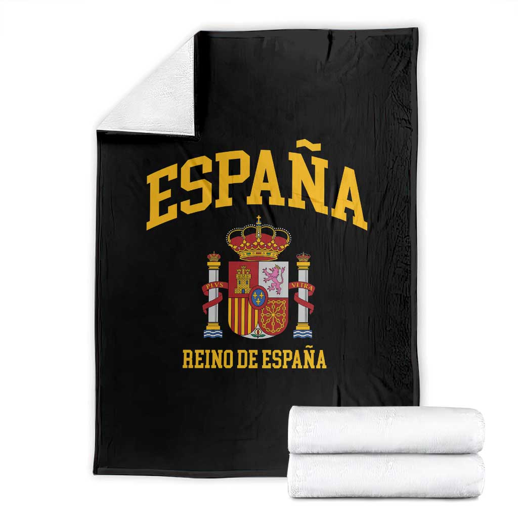 Spain Reino De Espana Throw Blanket Vintage Spanish Flag Coat of Arms TS11 Black Print Your Wear