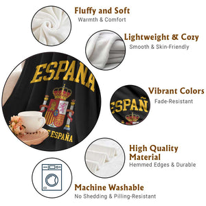 Spain Reino De Espana Throw Blanket Vintage Spanish Flag Coat of Arms TS11 Print Your Wear